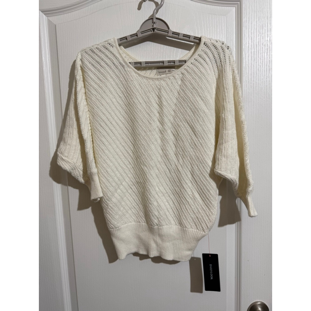 Women's Becool Crew Neck Sweater M White